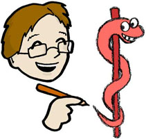 Drawing of Cathy Leamy, medical cartoonist