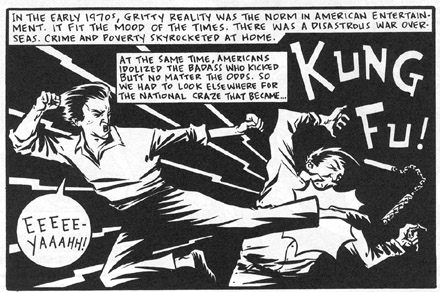Panel of kung fu fighting