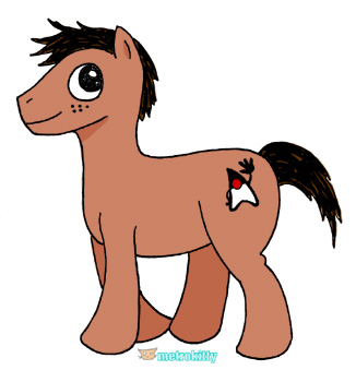 Drawing of a My Little Pony with the Java mascot Duke as its cutie mark
