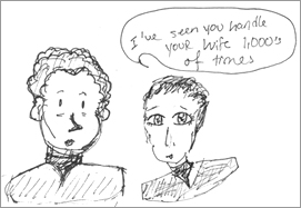 K's cartoon of Chief O'Brien and Dr. Bashir