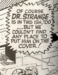 Cover panel - Dr. Strange is in this issue, we swear