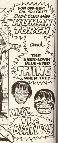 Cover panel - The Thing and the Human Torch with mop tops!