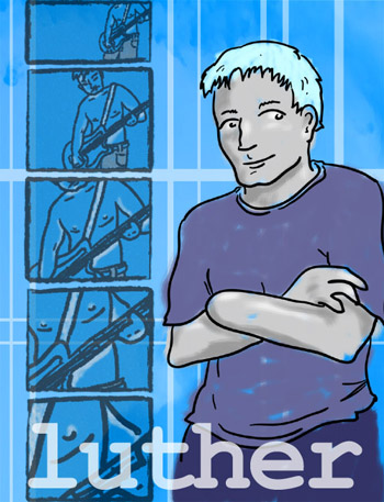 Drawing of Luther from *Sordid City Blues*